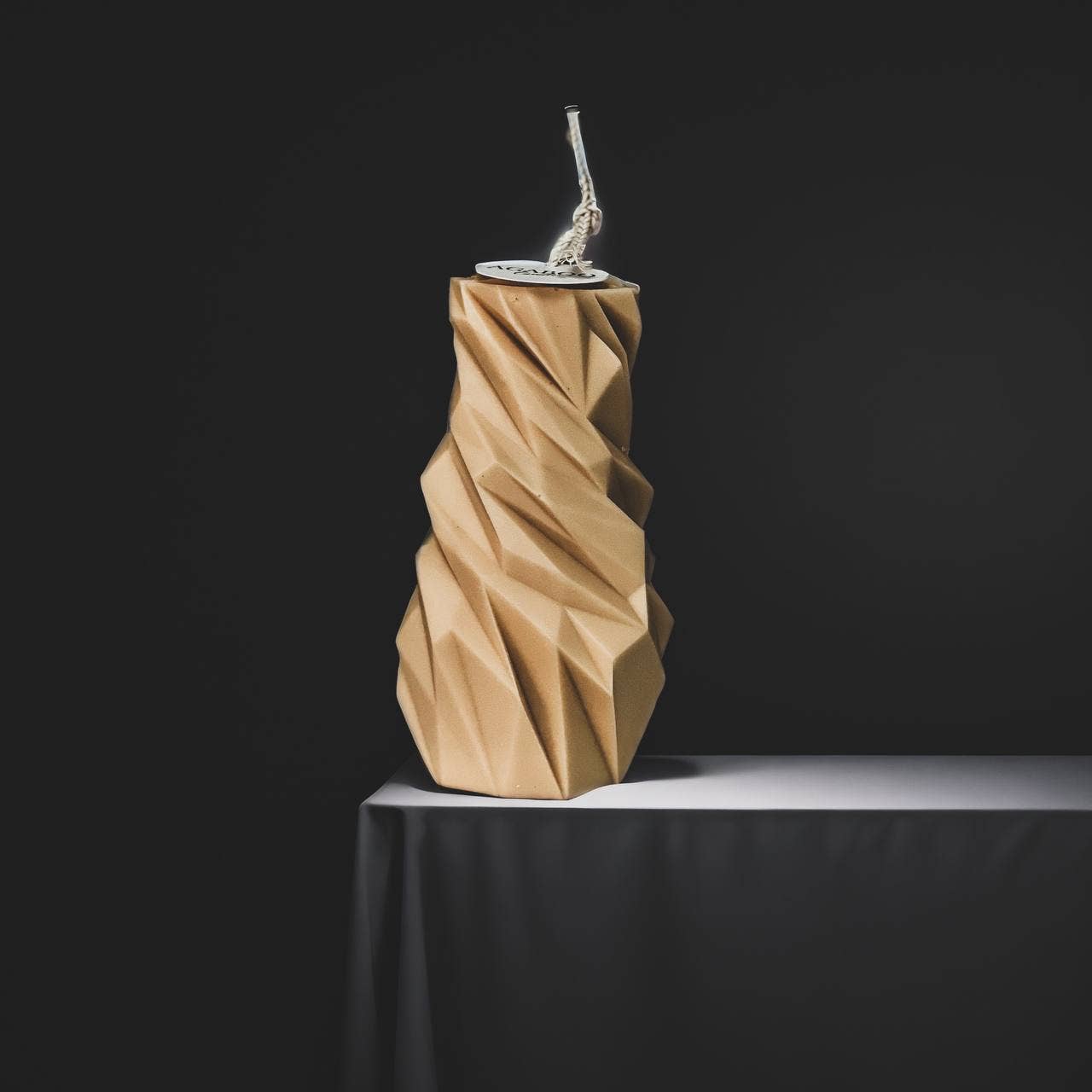 Unique Diamond Shape Candle 5.75x2.5in - Shaped: Peach / Santal & Coconut - Decor Addict, LLC