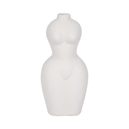 Dol, 12"h Torso Vase, White - Decor Addict, LLC