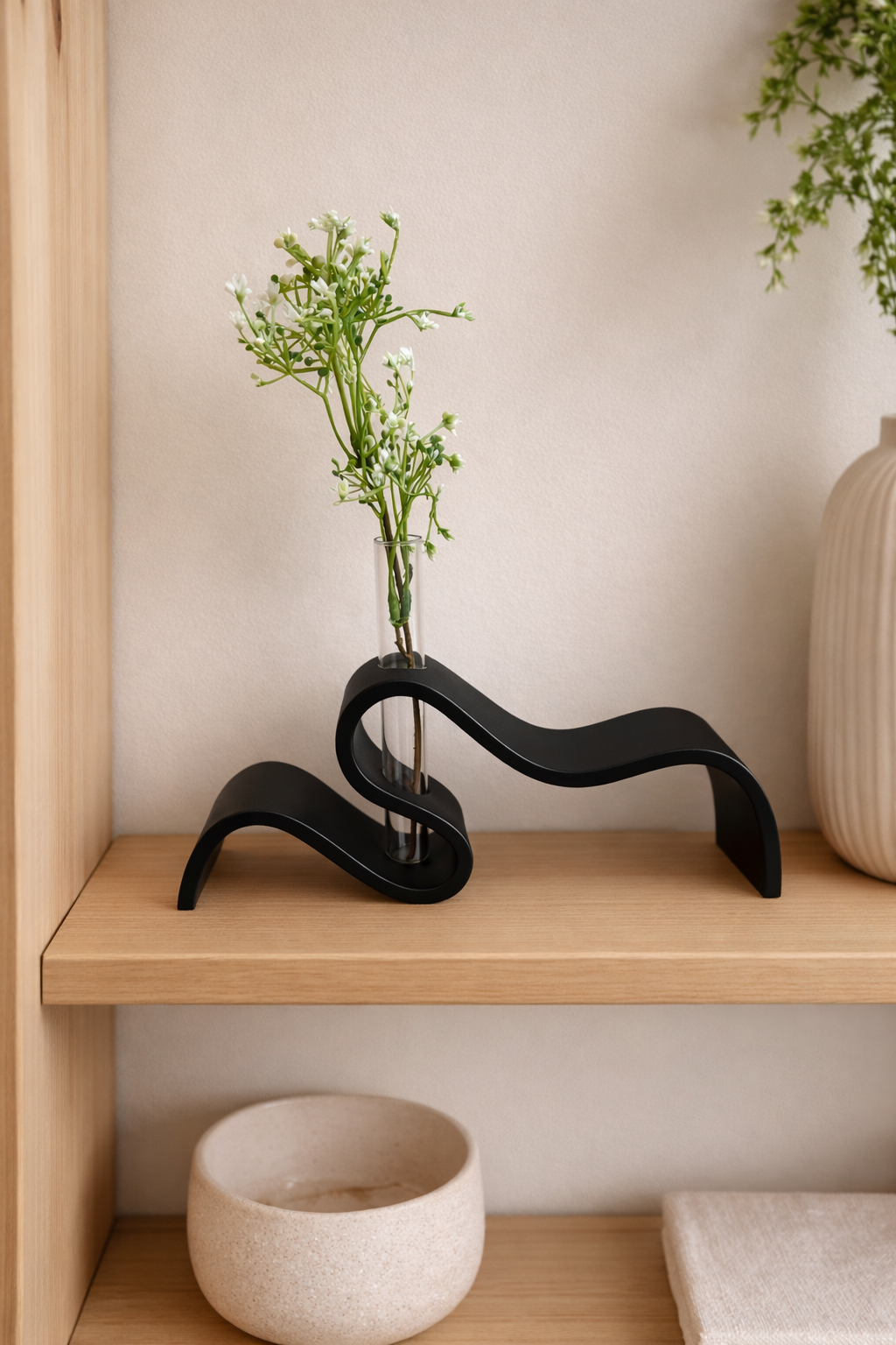Modern Curve Vase: Black - Decor Addict, LLC
