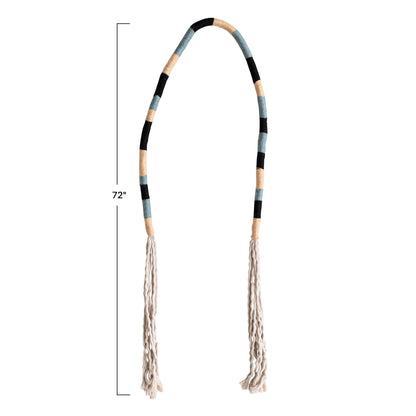 72"L Cotton & Wool Garland w/ Tassels, Multi Color - Decor Addict, LLC
