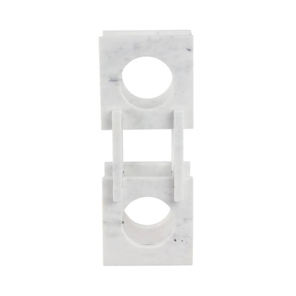 Wine Rack - White Marble Decorative Wine Bottle Rack, 16 in. - Decor Addict, LLC