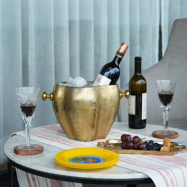Sculpted Gold Wine Cooler - Decor Addict, LLC