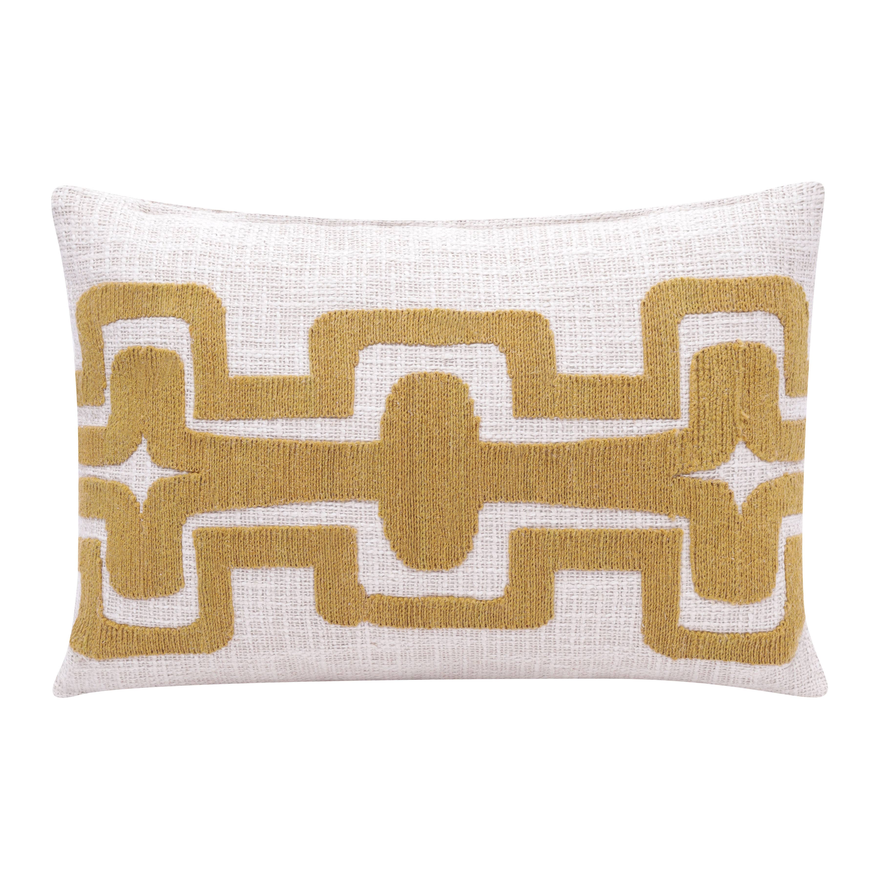 Seanna Geometric Handmade Decorative Throw Pillow: Onyx/ivory / 16" x 24" - Decor Addict, LLC