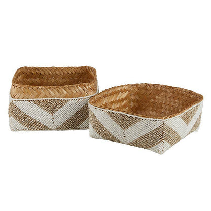 Patterned Beaded Baskets - Set of 3 - Decor Addict, LLC