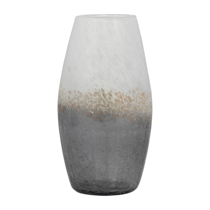 Glass, 12" Crackle Vase, Multi - Decor Addict, LLC