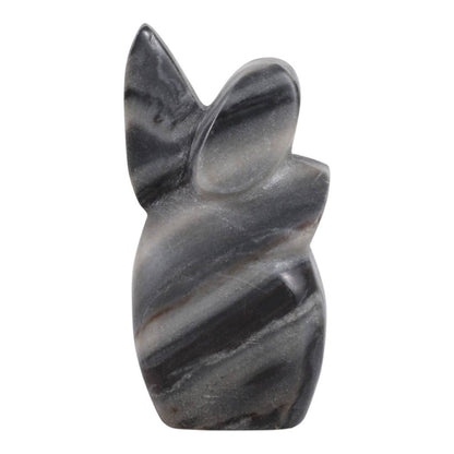 Sculpture - Gray Marble Decorative Carved Angel, 6 in. - Decor Addict, LLC