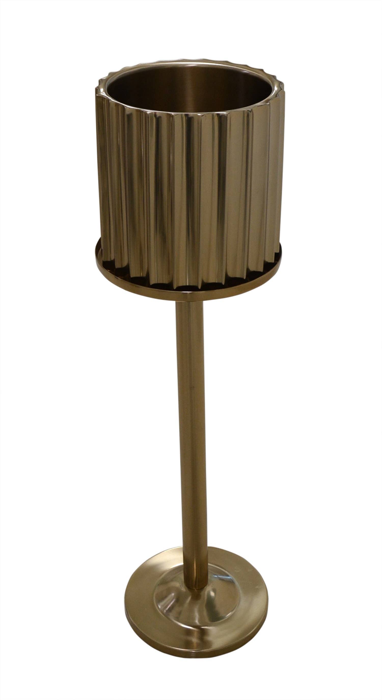 Gold Steel Ice Bucket Stand Only Large: Gold / STEEL - Decor Addict, LLC
