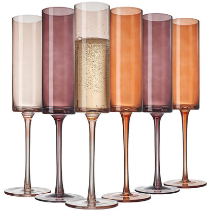 Venus Champagne Flute Set, 6oz Glasses Set of 6 - Decor Addict, LLC