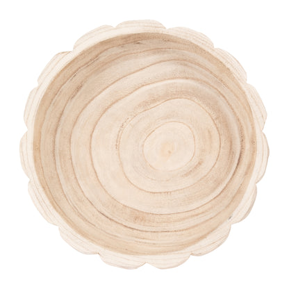 Wood, 9" Scalloped Bowl, Natural - Decor Addict, LLC