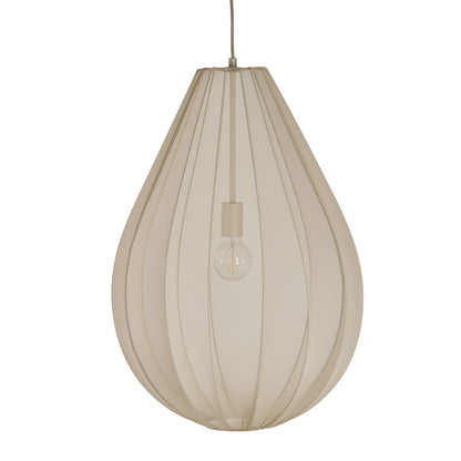 Fabric & Wire Pendant Lamp, 6' Cord, Cream Color