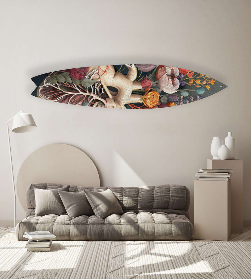Forest Heart Leaves Acrylic Surfboard Wall Art