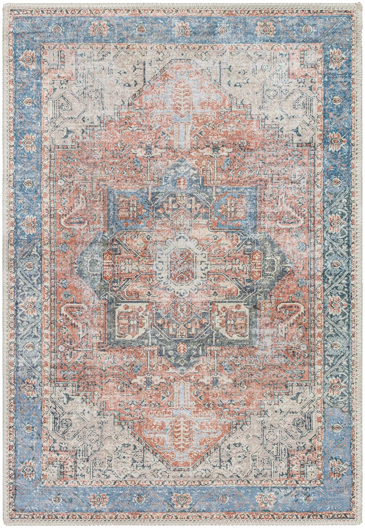 Rosman Distressed Washable Rug - Decor Addict, LLC