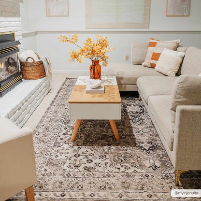 Albie Beige Area Rug - Decor Addict, LLC