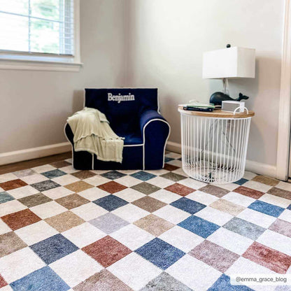 Alie Colorful Checkered Washable Rug - Decor Addict, LLC