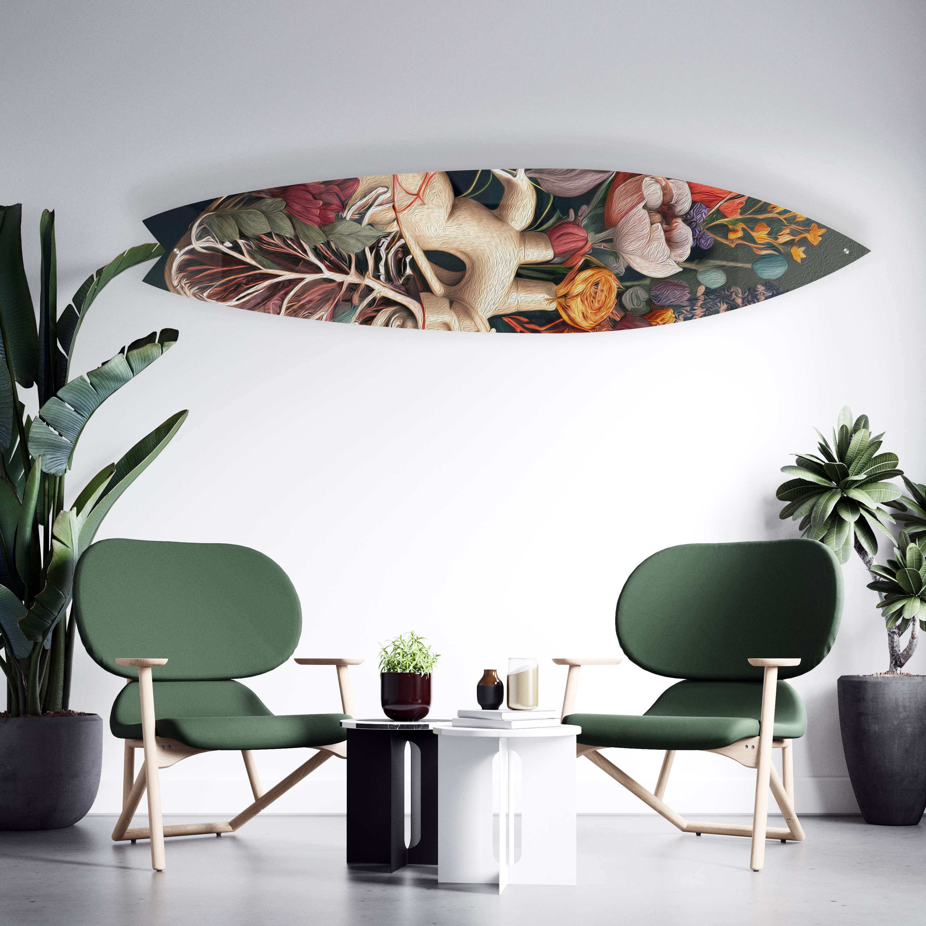 Forest Heart Leaves Acrylic Surfboard Wall Art - Decor Addict, LLC