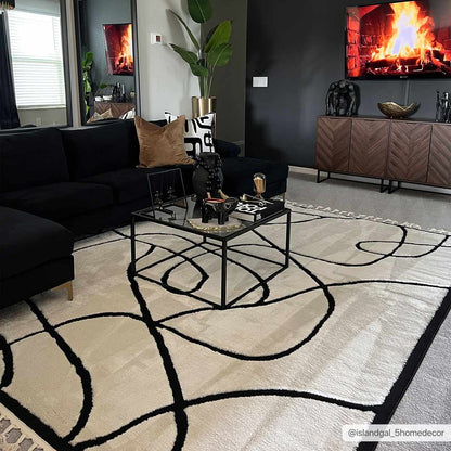 Azana Black & White Area Rug - Decor Addict, LLC