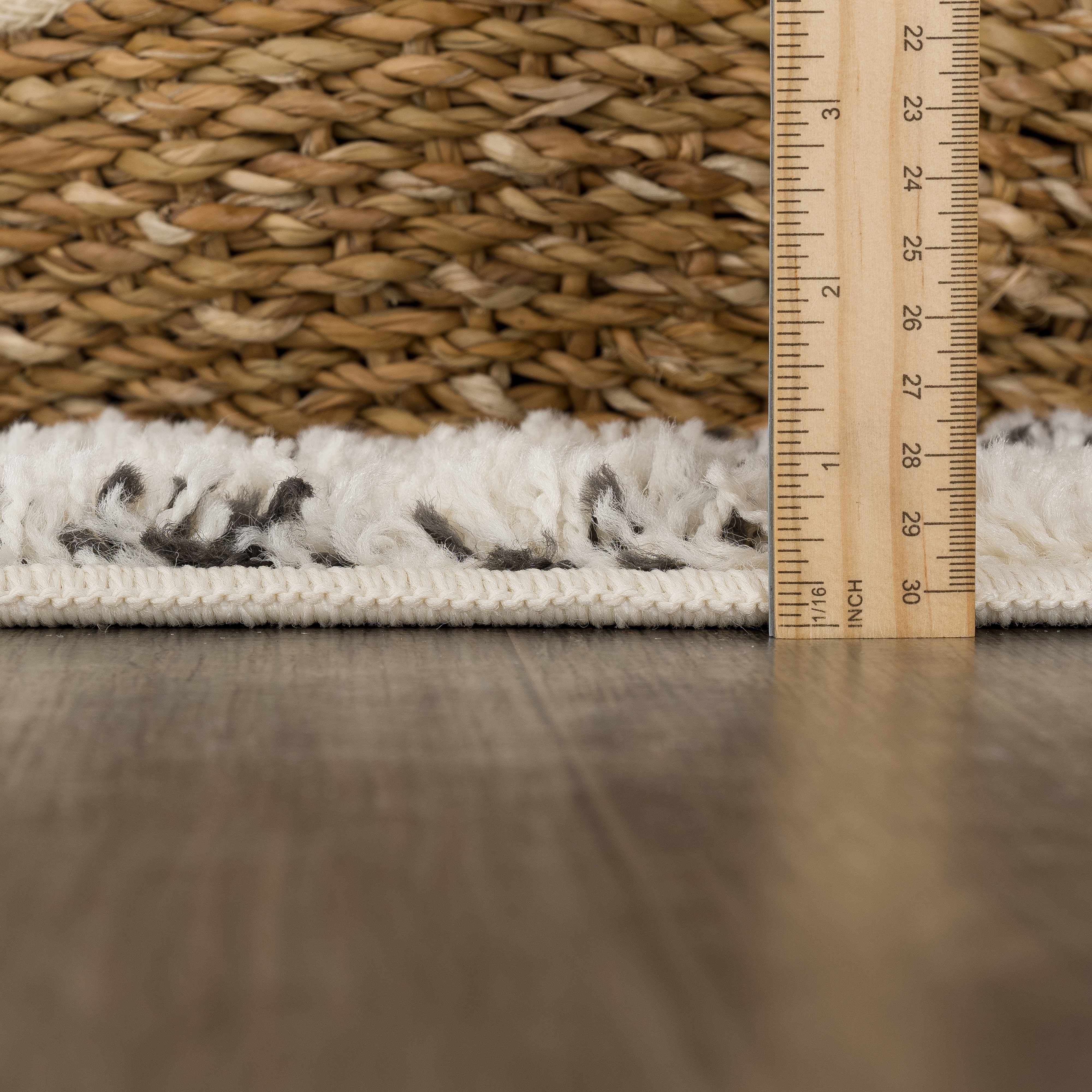 Kibureau Cream Trellis Shag Area Rug - Decor Addict, LLC