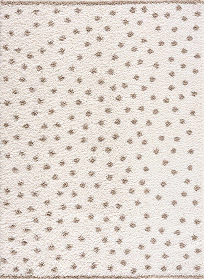 Chaia Dotted Cream & Brown Plush Rug - Decor Addict, LLC