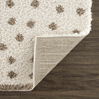 Chaia Dotted Cream & Brown Plush Rug - Decor Addict, LLC