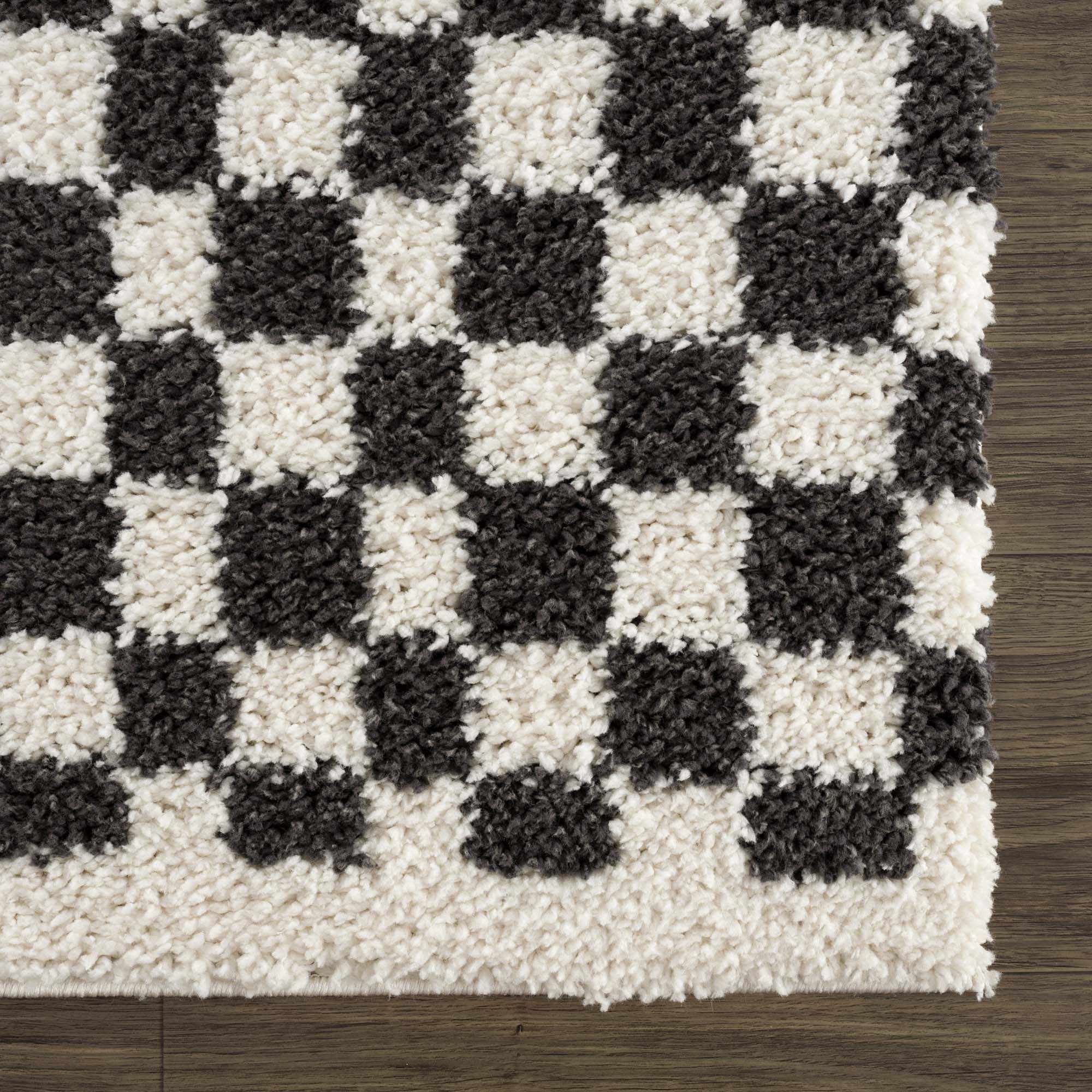 Kieu Black & White Checkered Area Rug - Decor Addict, LLC