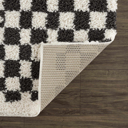 Kieu Black & White Checkered Area Rug - Decor Addict, LLC