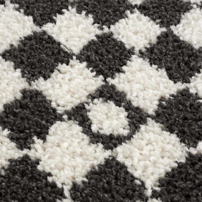 Kieu Black & White Checkered Area Rug - Decor Addict, LLC