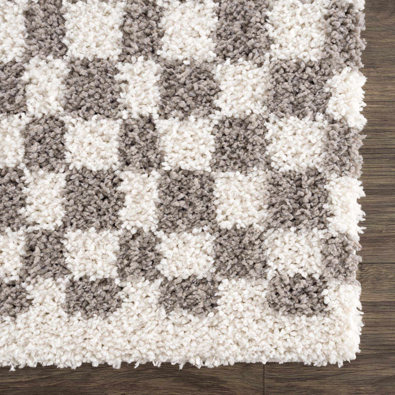 Kieu Taupe Checkered Area Rug - Decor Addict, LLC