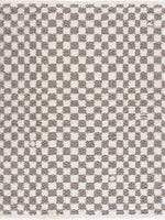 Kieu Taupe Checkered Area Rug - Decor Addict, LLC