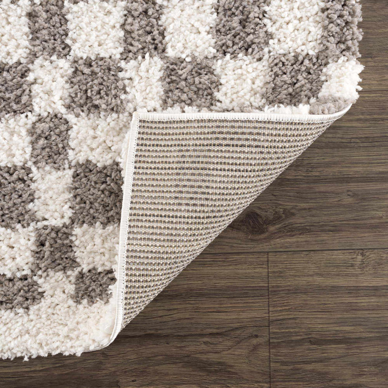 Kieu Taupe Checkered Area Rug - Decor Addict, LLC