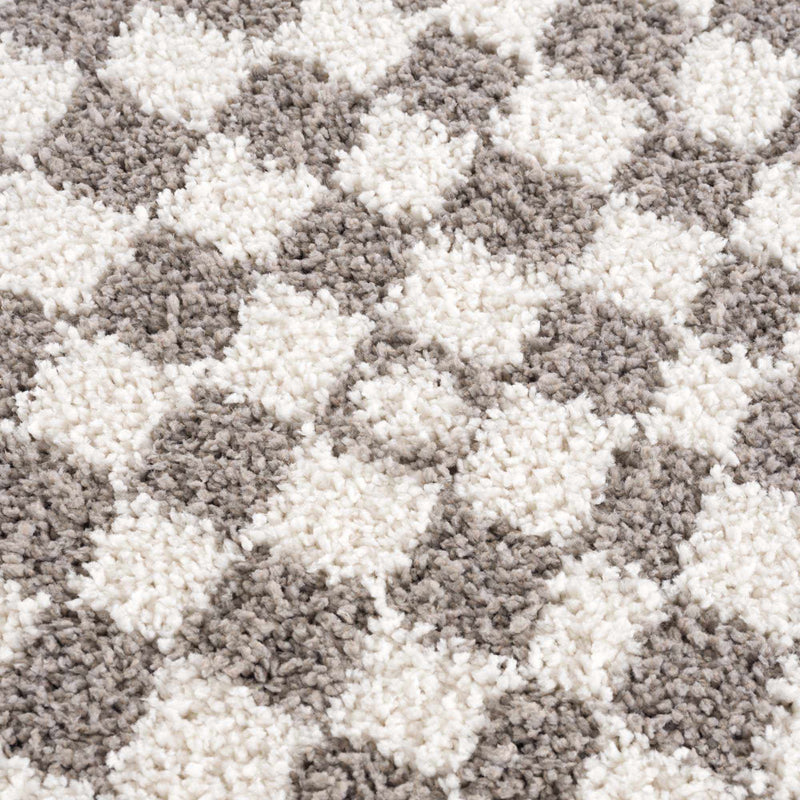 Kieu Taupe Checkered Area Rug - Decor Addict, LLC