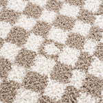 Kieu Light Gray & Taupe Checkered Area Rug - Decor Addict, LLC