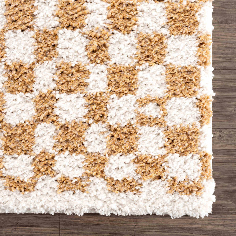 Kieu Yellow & White Checkered Area Rug - Decor Addict, LLC