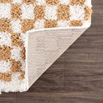 Kieu Yellow & White Checkered Area Rug - Decor Addict, LLC