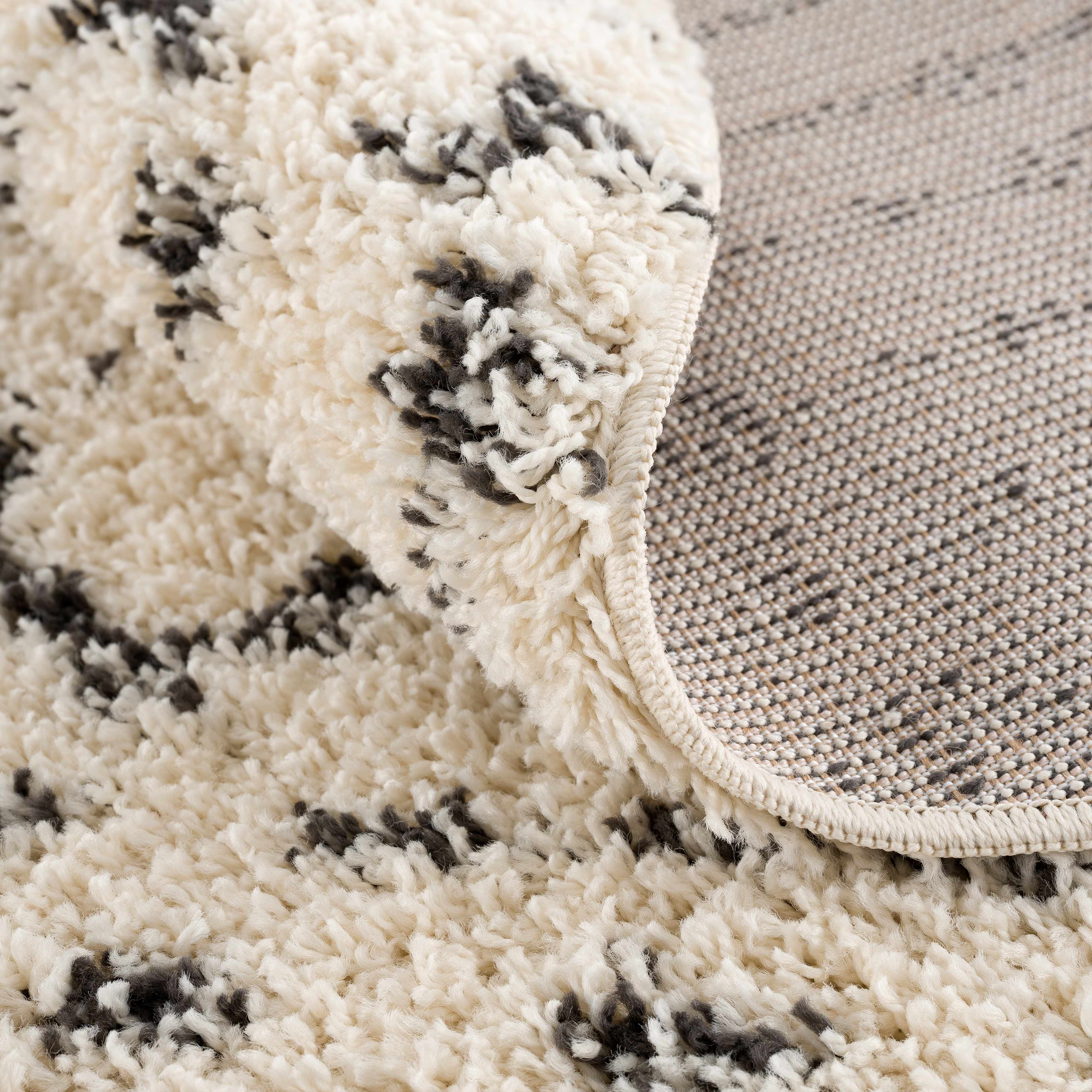 Kibureau Cream Trellis Shag Area Rug - Decor Addict, LLC