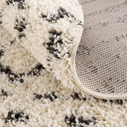 Kibureau Cream Trellis Shag Area Rug - Decor Addict, LLC