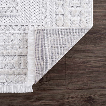 Alya White Fringe Rug - Decor Addict, LLC