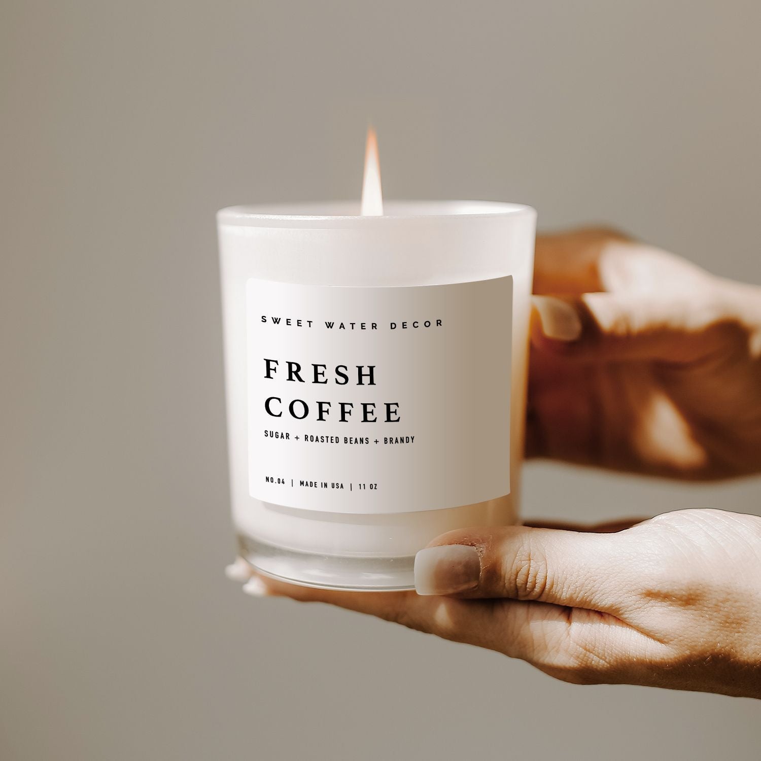 Fresh Coffee Soy Candle - White Jar - 11 oz - Decor Addict, LLC