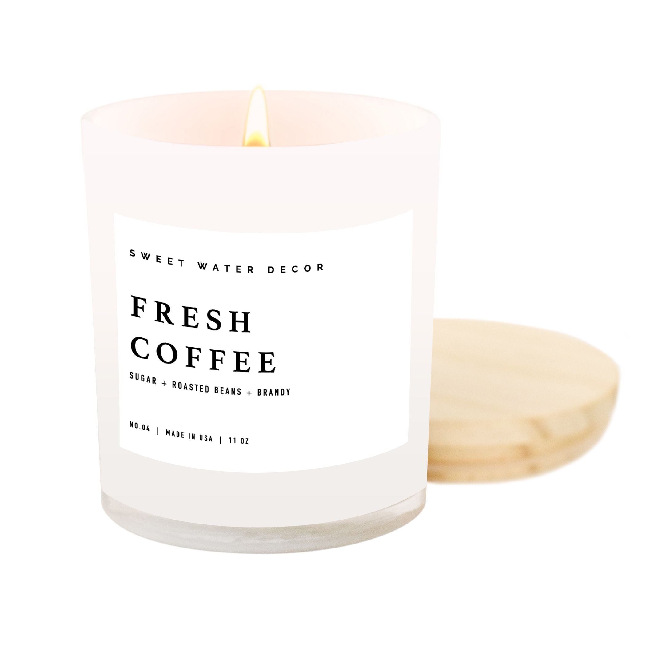 Fresh Coffee Soy Candle - White Jar - 11 oz - Decor Addict, LLC