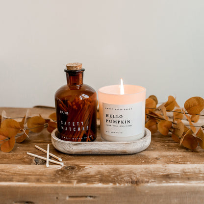 White Tip Medium Amber Apothecary Safety Matches - 100 Count, 3" - Decor Addict, LLC