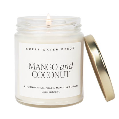 Mango and Coconut Soy Candle - Clear Jar - 9 oz - Decor Addict, LLC