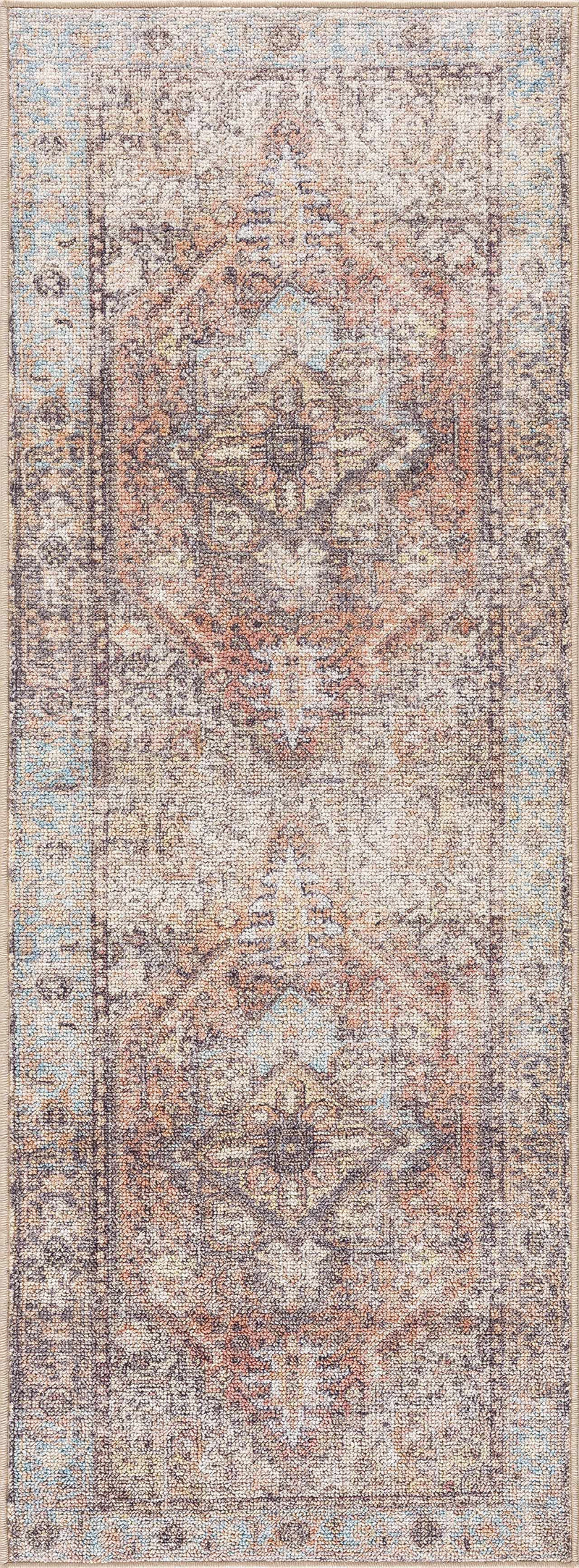 Beck Peach Washable Area Rug