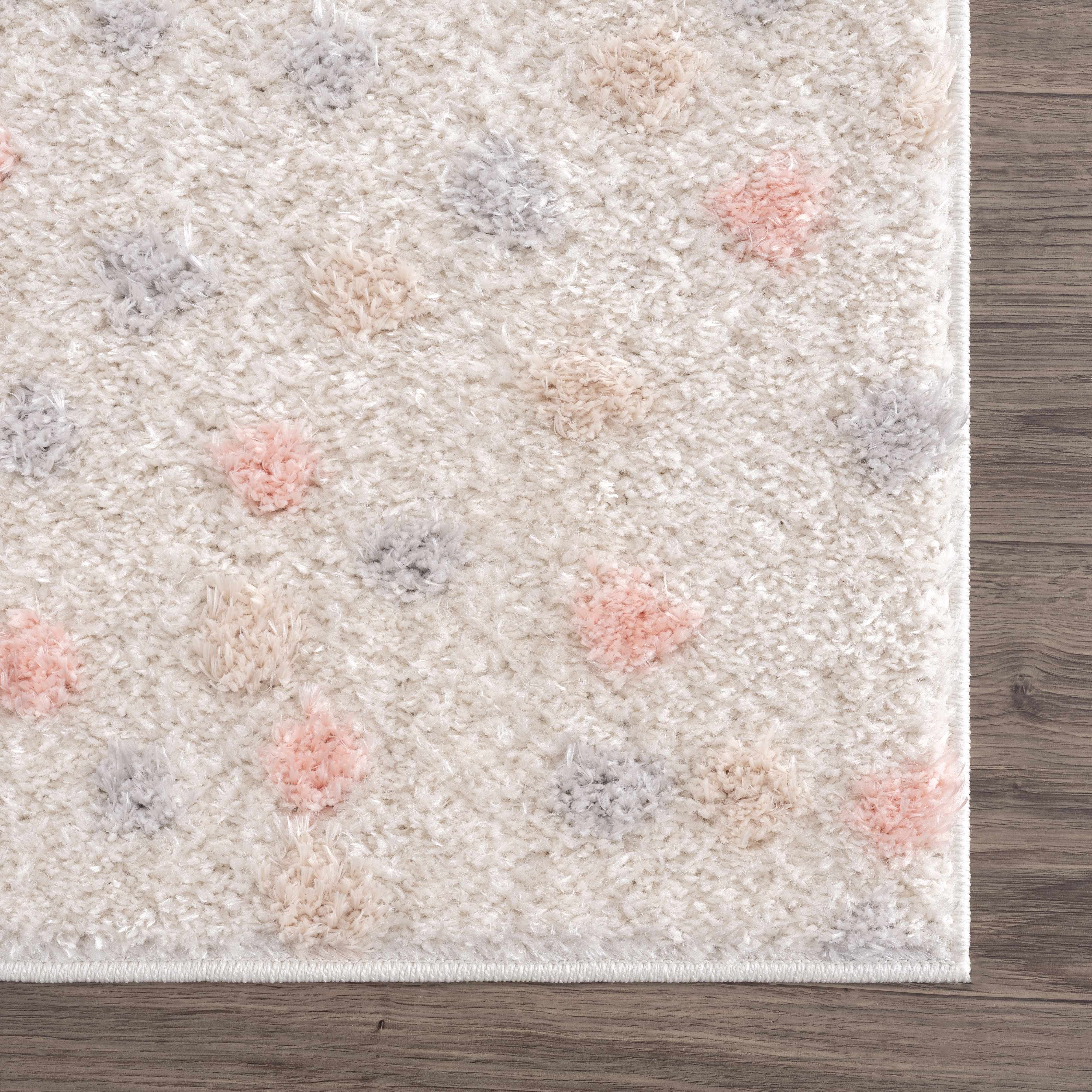 Cansu Pink & Cream Dotted Area Rug - Decor Addict, LLC