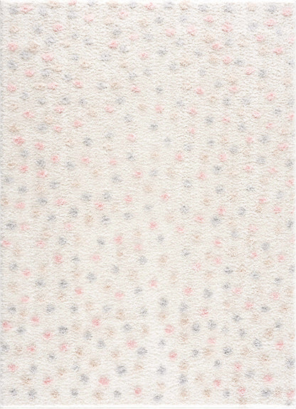 Cansu Pink & Cream Dotted Area Rug - Decor Addict, LLC