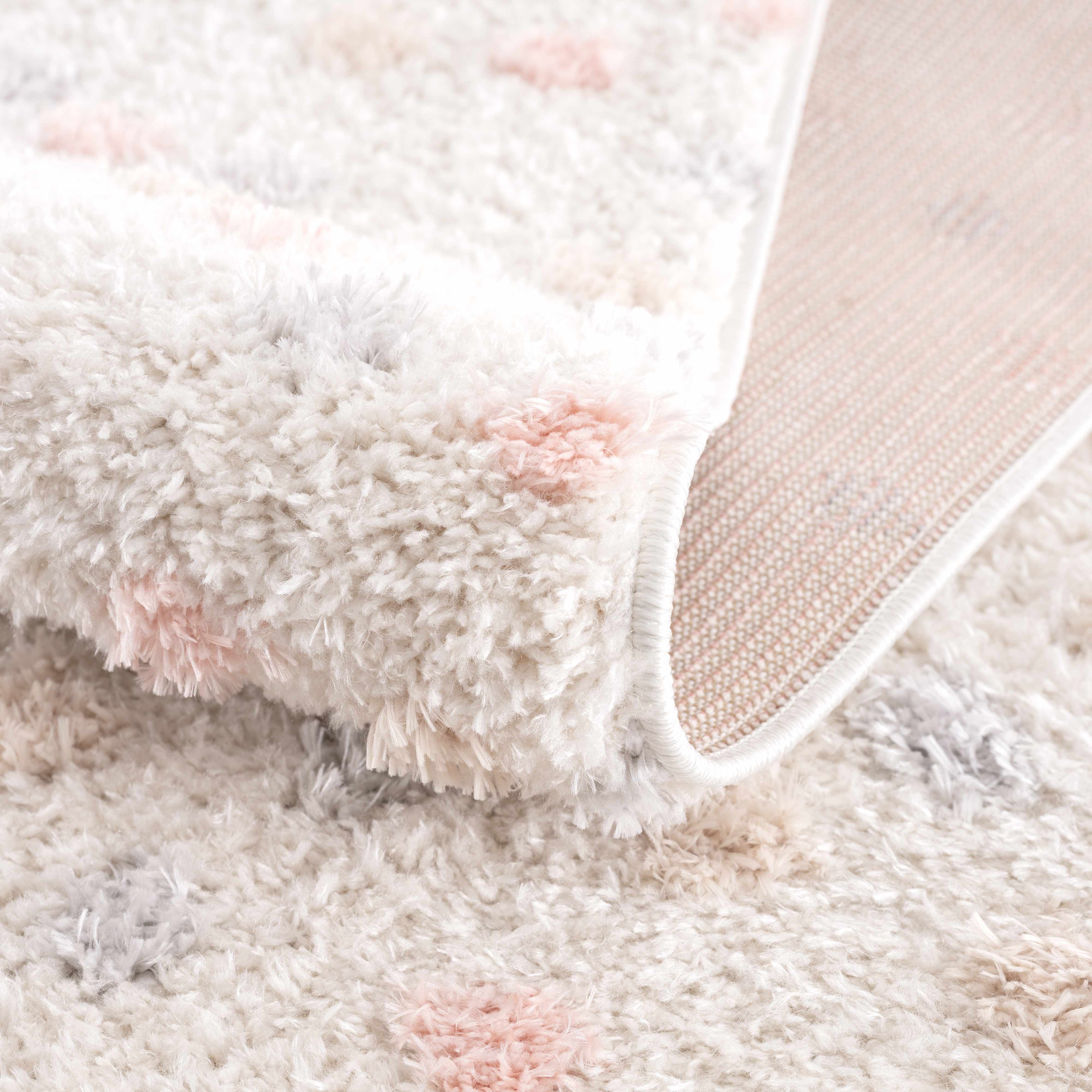 Cansu Pink & Cream Dotted Area Rug - Decor Addict, LLC
