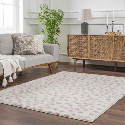 Cansu Pink & Cream Dotted Area Rug - Decor Addict, LLC