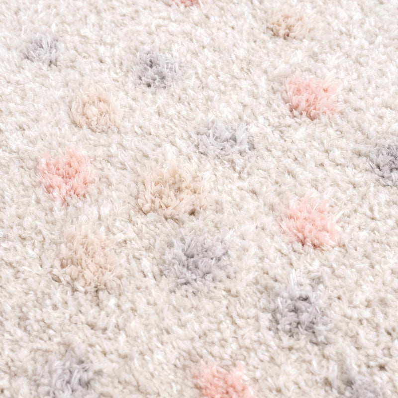 Cansu Pink & Cream Dotted Area Rug