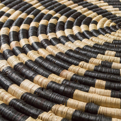 23" Black & Natural Geo Wall Art Disc - Decor Addict, LLC