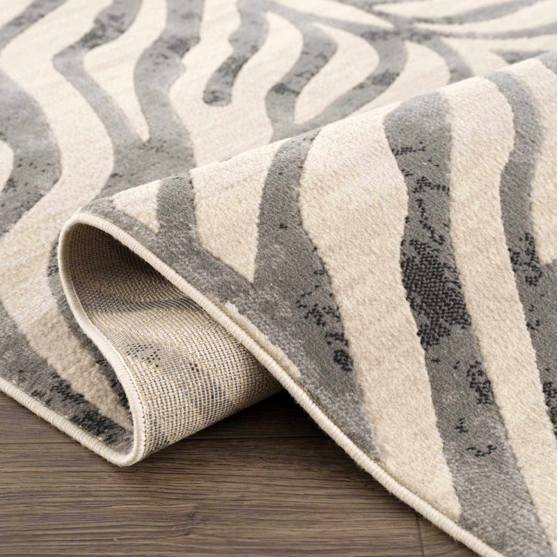 Gray Ecorse Zebra Print Area Rug - Decor Addict, LLC