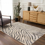 Gray Ecorse Zebra Print Area Rug - Decor Addict, LLC