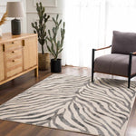 Gray Ecorse Zebra Print Area Rug - Decor Addict, LLC